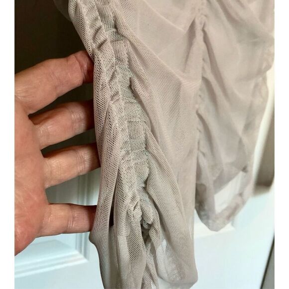 DKNY - NWT - 🎉HP🎉 L Sz XS BodyCon Ruched All-Over-Mesh Long Sleeve Funnel Neck - Picture 5 of 13